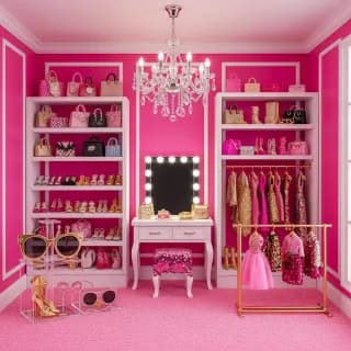 Photo booth background: pink dream closet