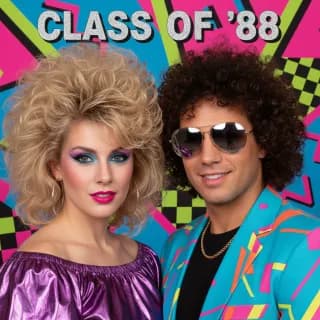 Photo booth AI style: 1980s big hair yearbook