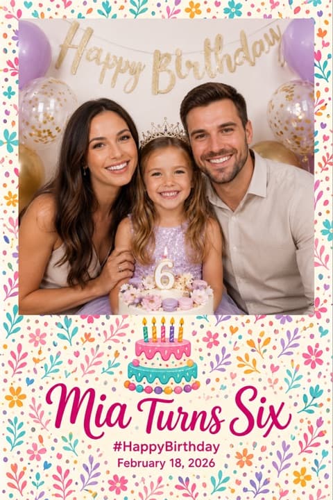 Birthday frame overlay sample