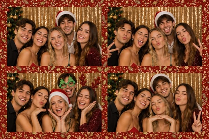 Holiday party frame overlay sample
